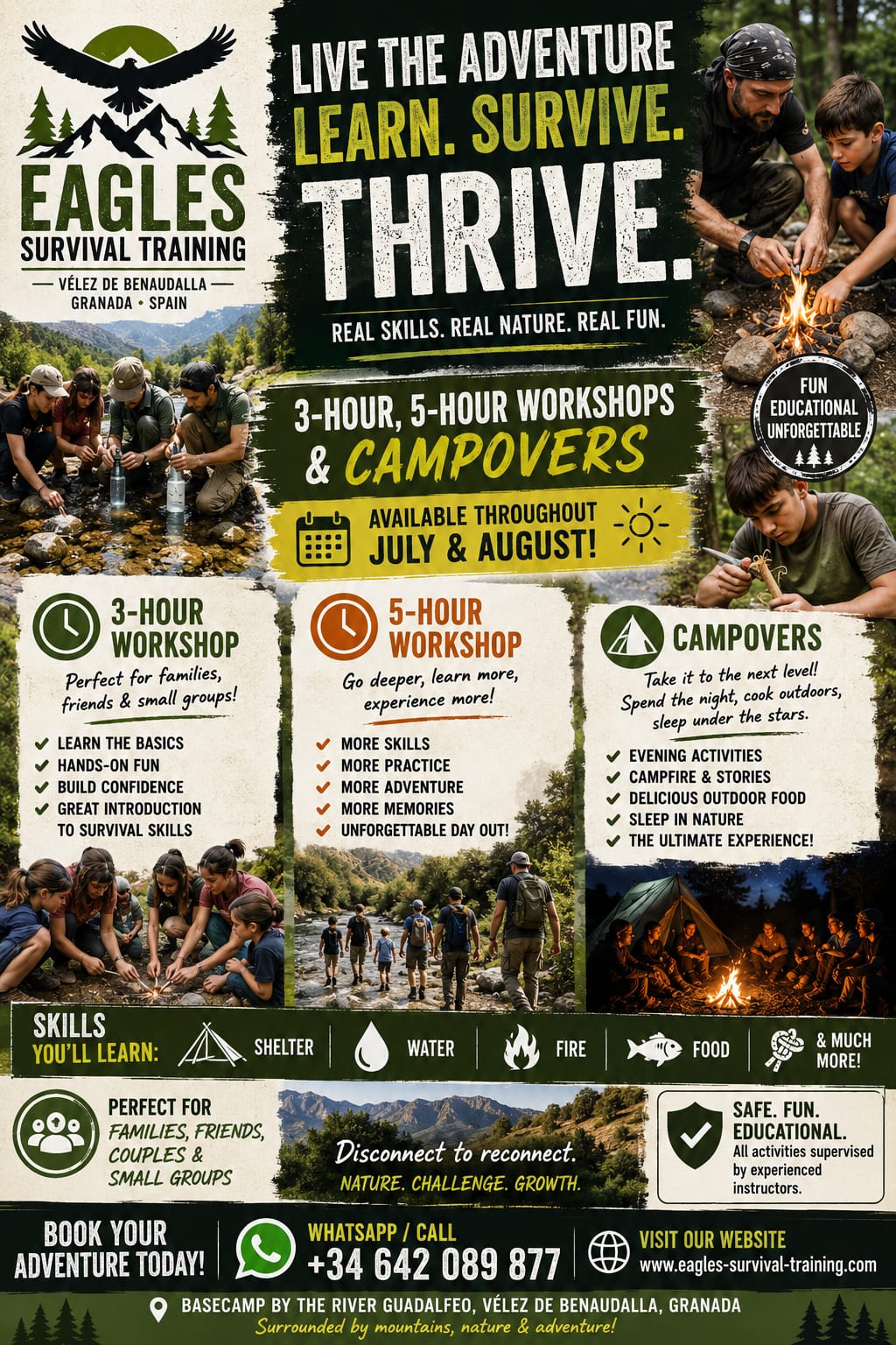 3 to 8H Bushcraft & Survival Workshops