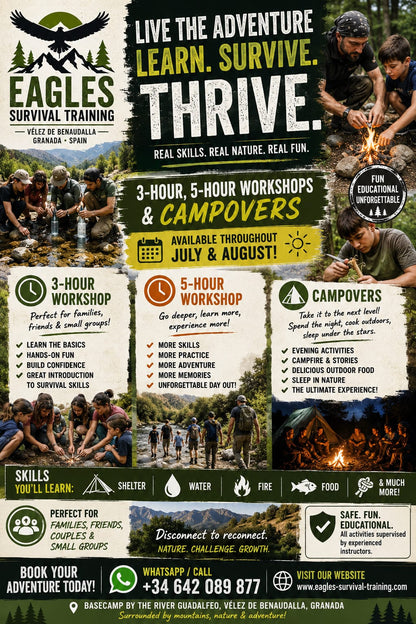 3 to 8H Bushcraft & Survival Workshops